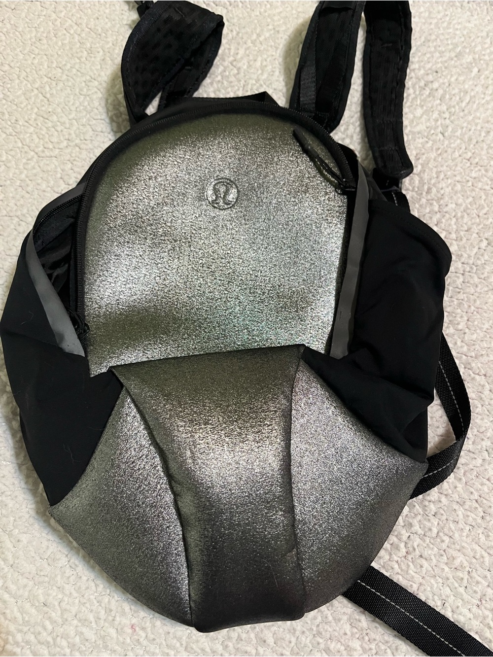 lululemon athletica Metallic Silver and Black Men's Backpack